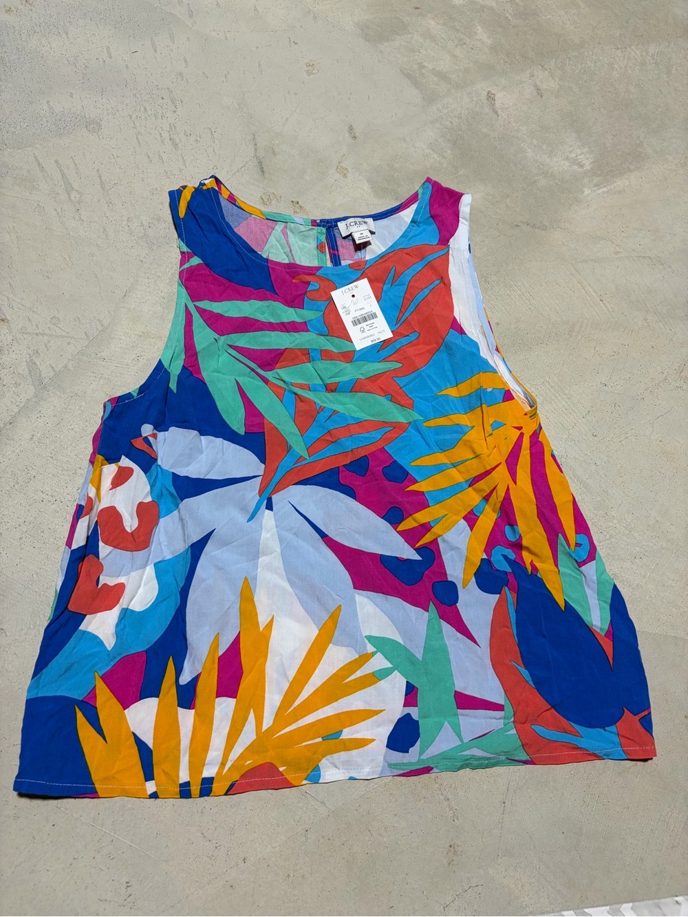 J. Crew NWT Sleeveless Tropical Print Tank Top small MSRP$60